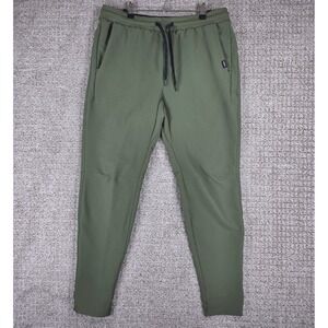UNRL Apex Pants Mens Large Olive Green Athletic Joggers Drawstring Tapered Leg